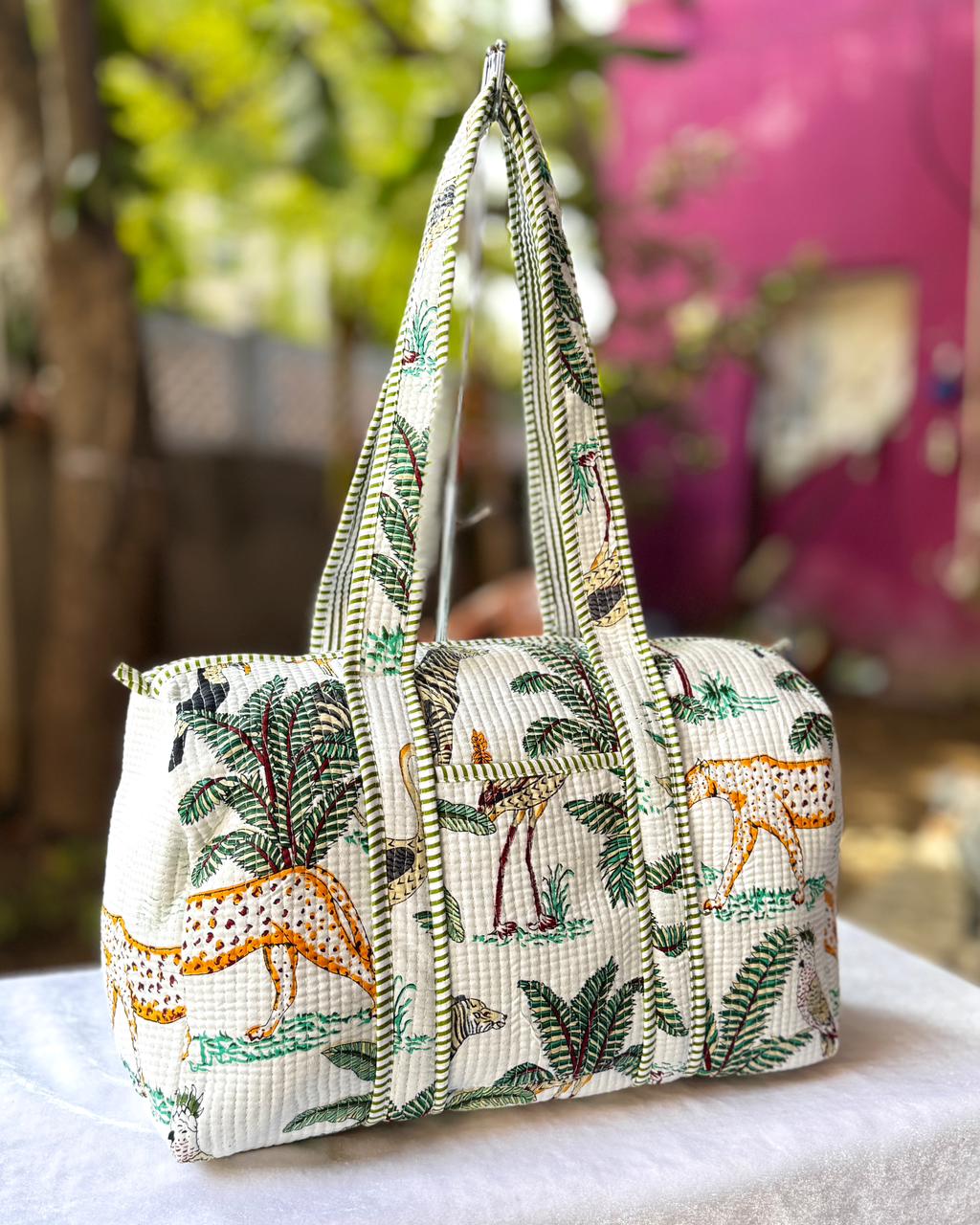 Safari Quilted Cotton Duffle Bag