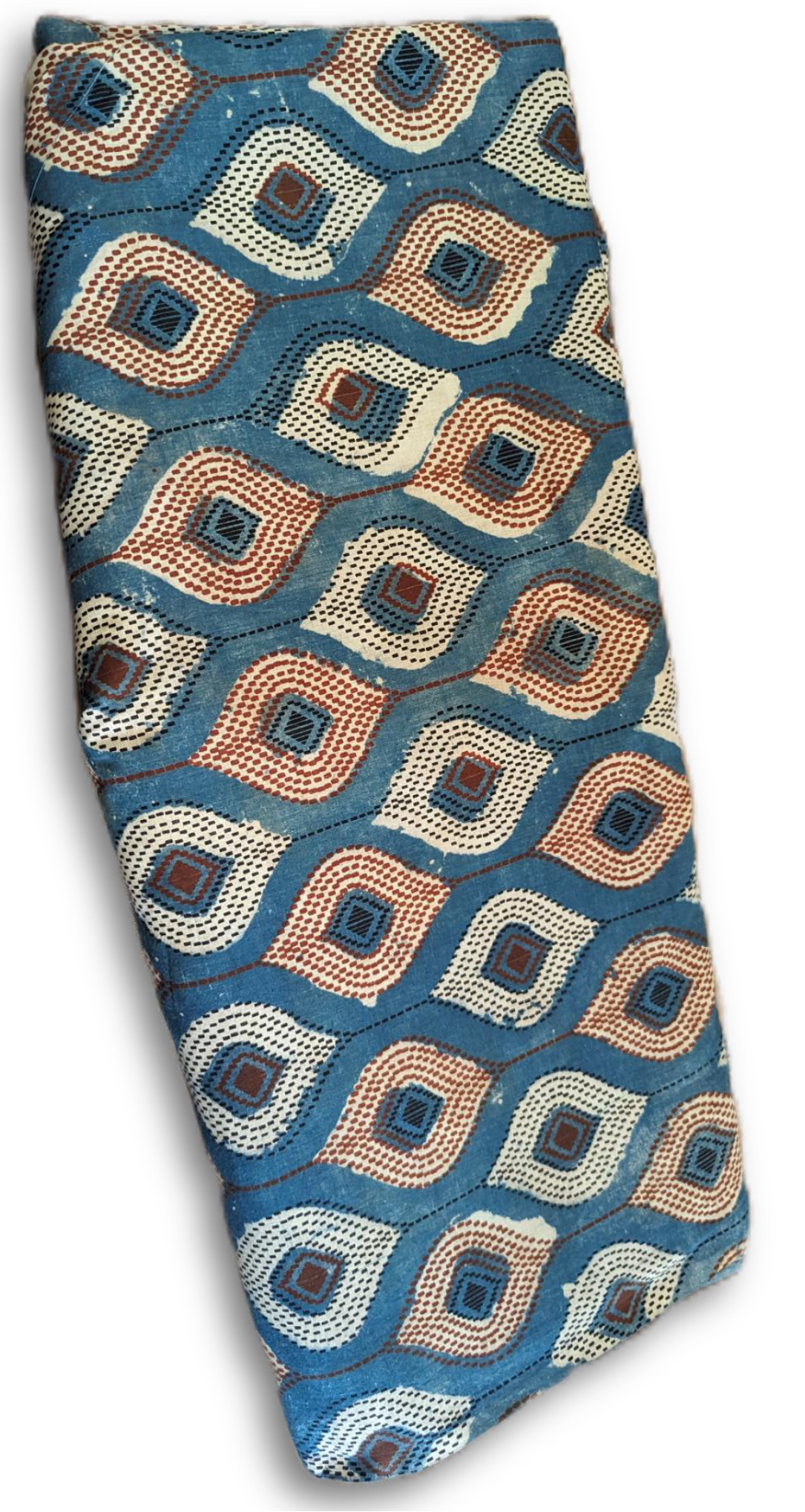 Blue Geometric Hand Block Printed Cotton Fabric