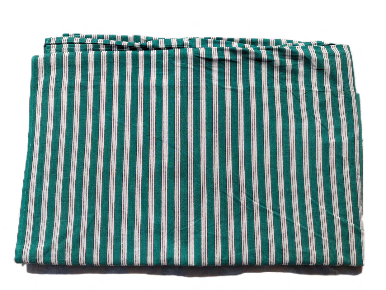 Green With Red Stripes Linning Cotton