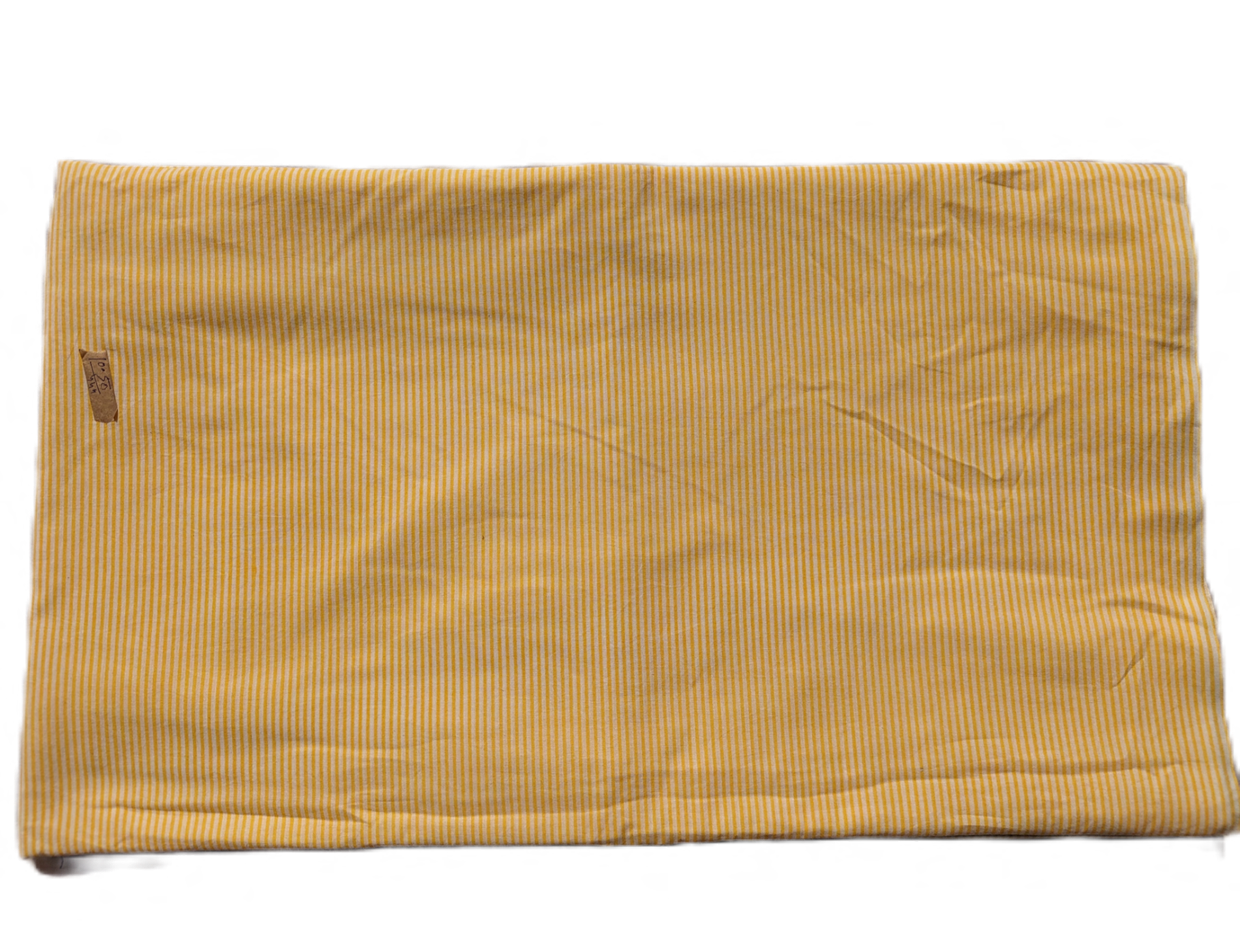 Yellow Stripes On White Lining Cotton