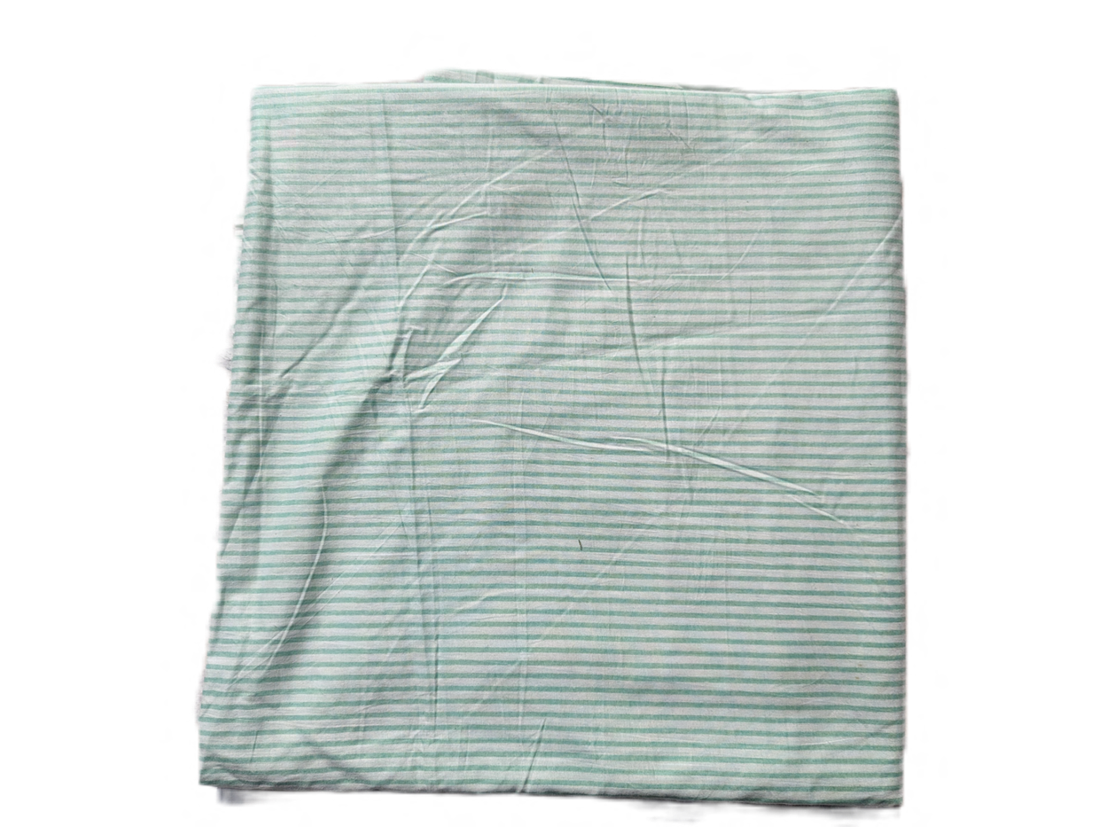 Creamy Green Stripes Lining Cotton