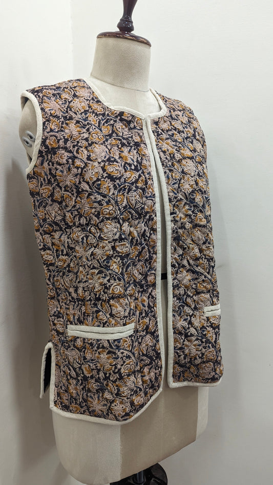 Handcrafted Kalamkari Quilted Jacket