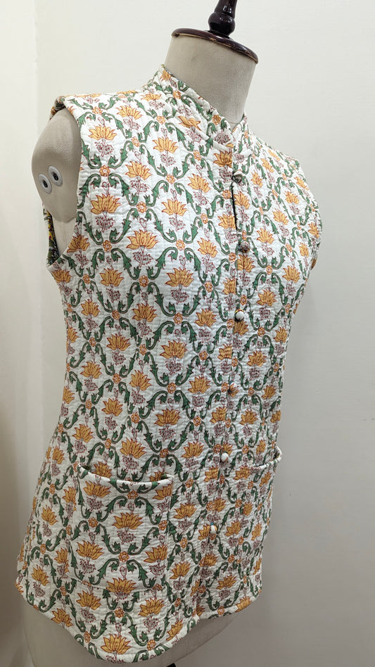 Reversible Cotton Quilted Ethnic Jacket