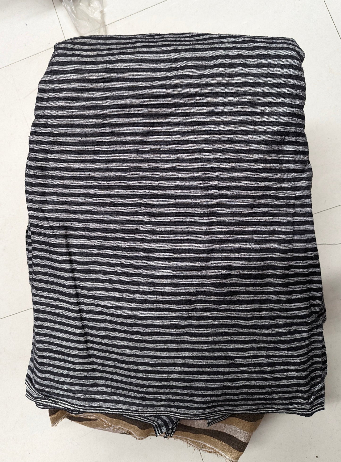 Urban Black-Grey Stripe Cotton Lining Fabric