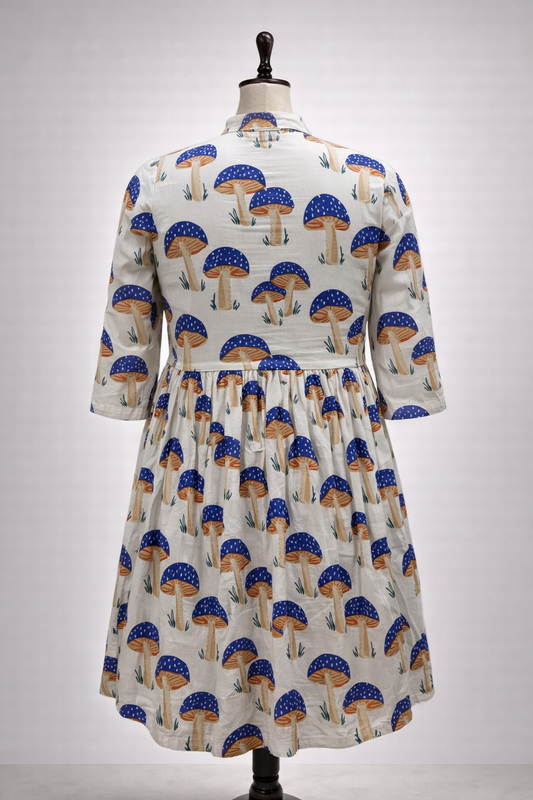 White Corton Motif Midi Dress