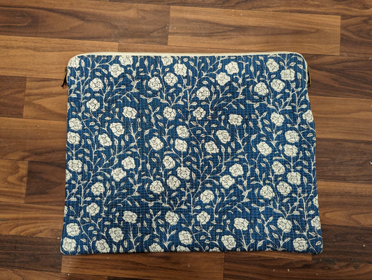 Floral Cotton Quilted Laptop Bag