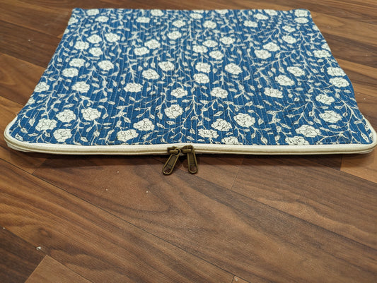 Floral Cotton Quilted Laptop Bag