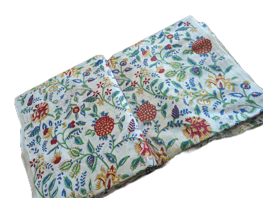 Floral Screen Printed Cotton Fabric