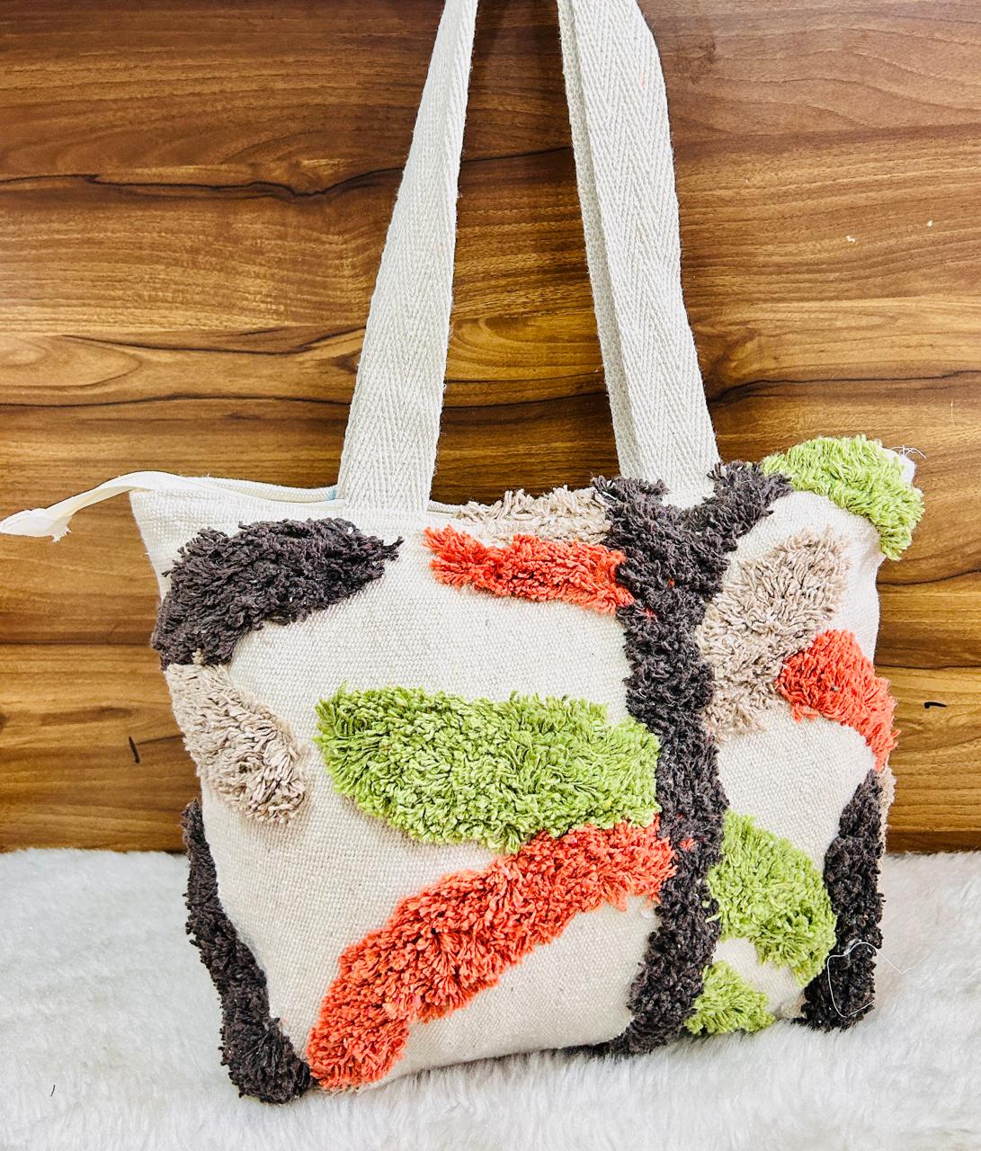 Embroidered Cotton Canvas Tote Bag