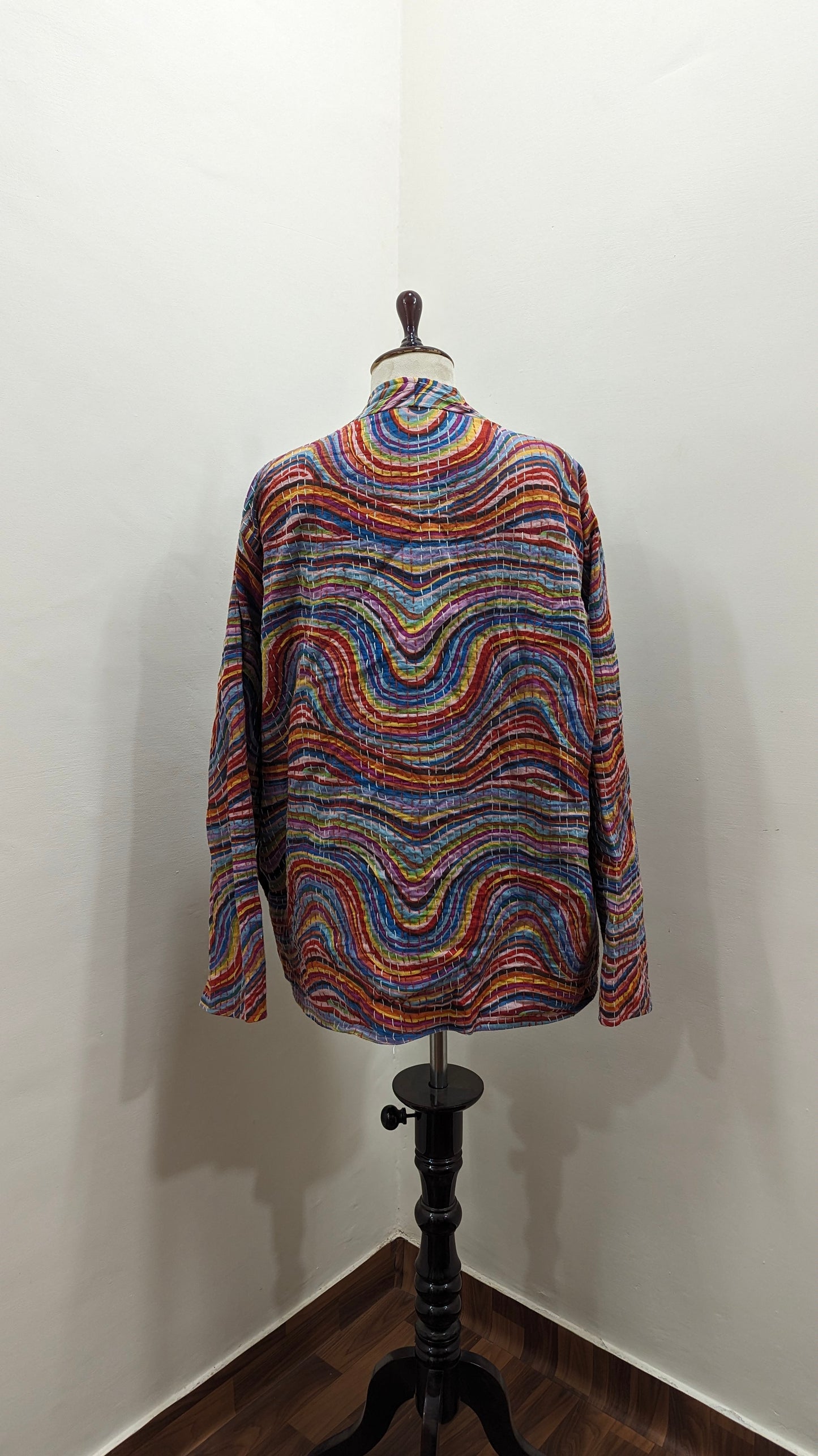 Handcrafted Quilted Open-Front Jacket