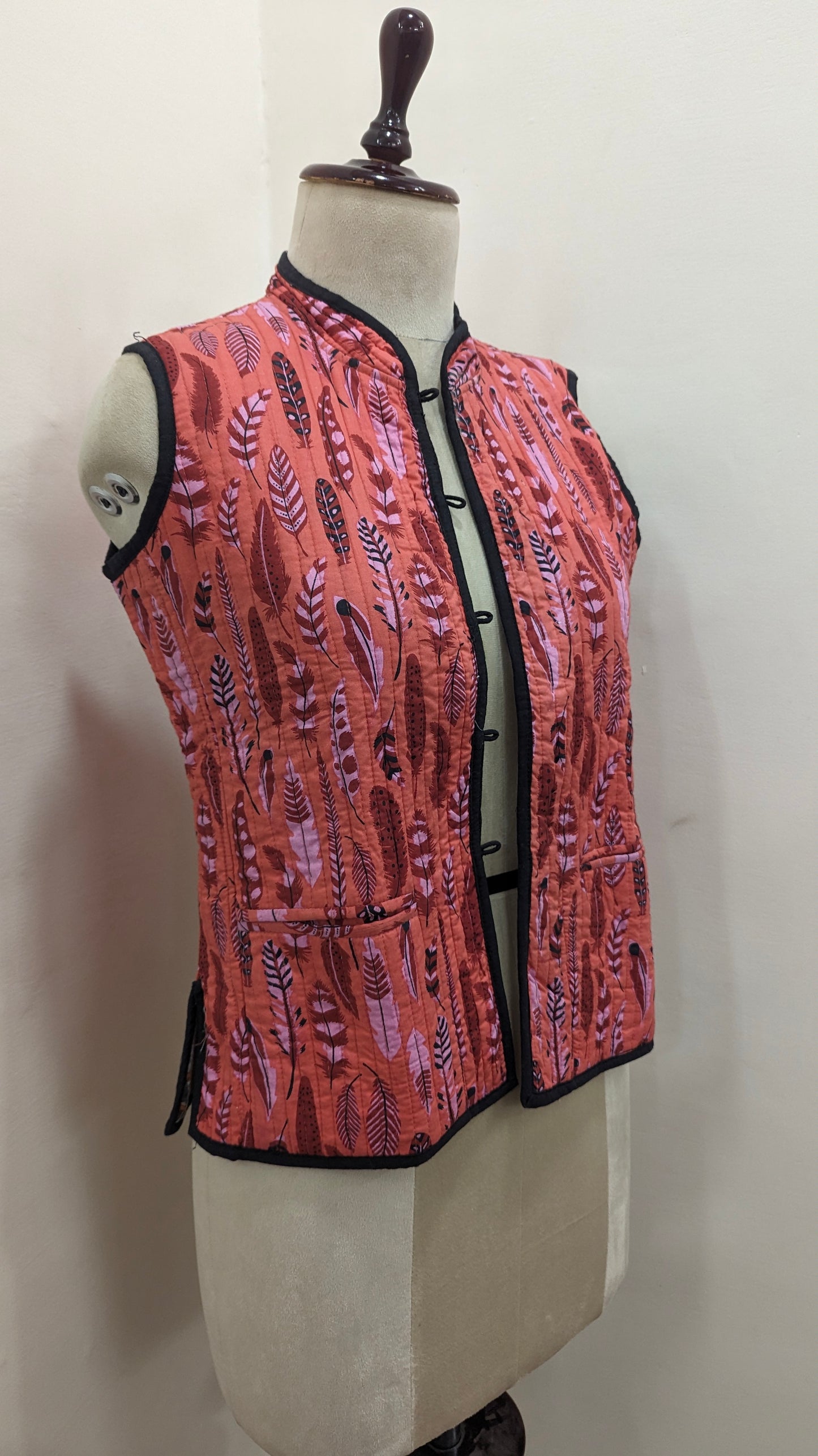 Reversible Block Print Quilted Jacket