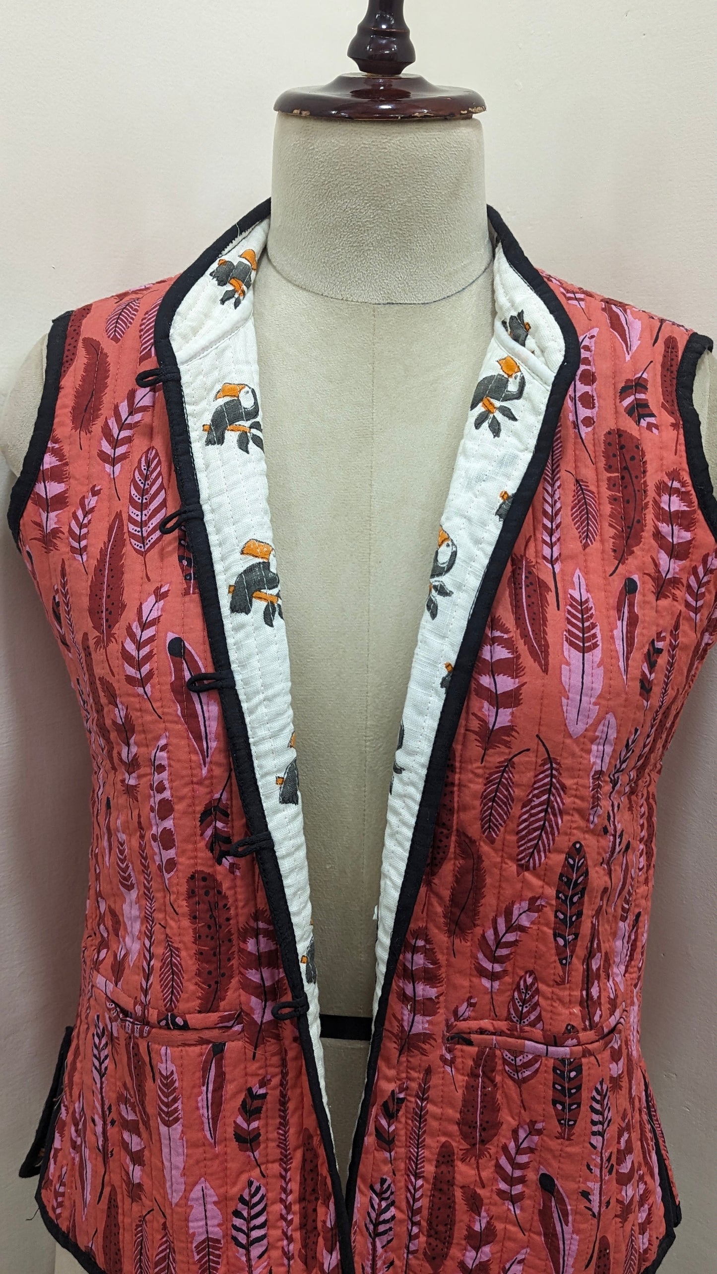 Reversible Block Print Quilted Jacket