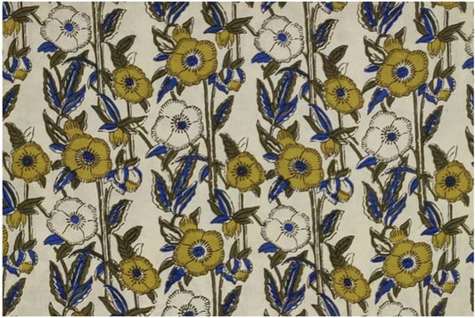 Yellow White Floral Printed