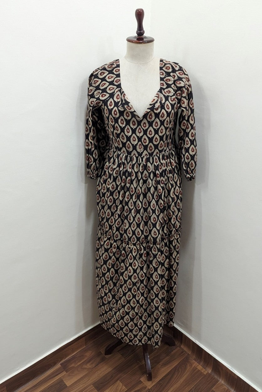 Emberdrop Block Print Tiered Dress