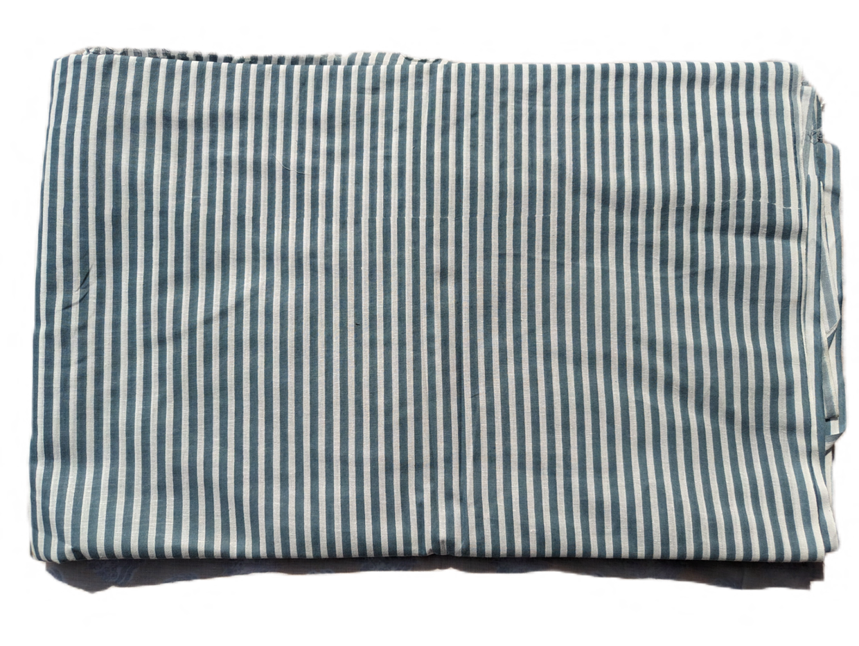 Contrast White & Blue Stripes Lining Cotton