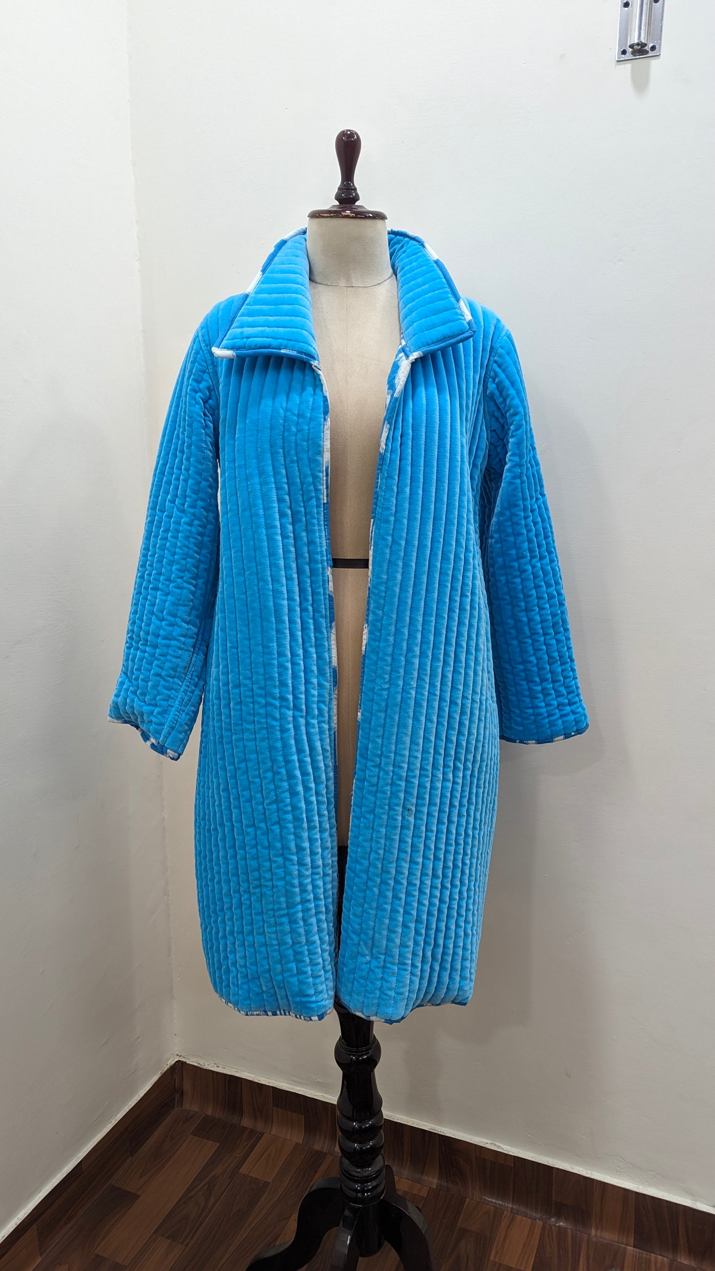 Quilted Ikat-Lined Winter Coat
