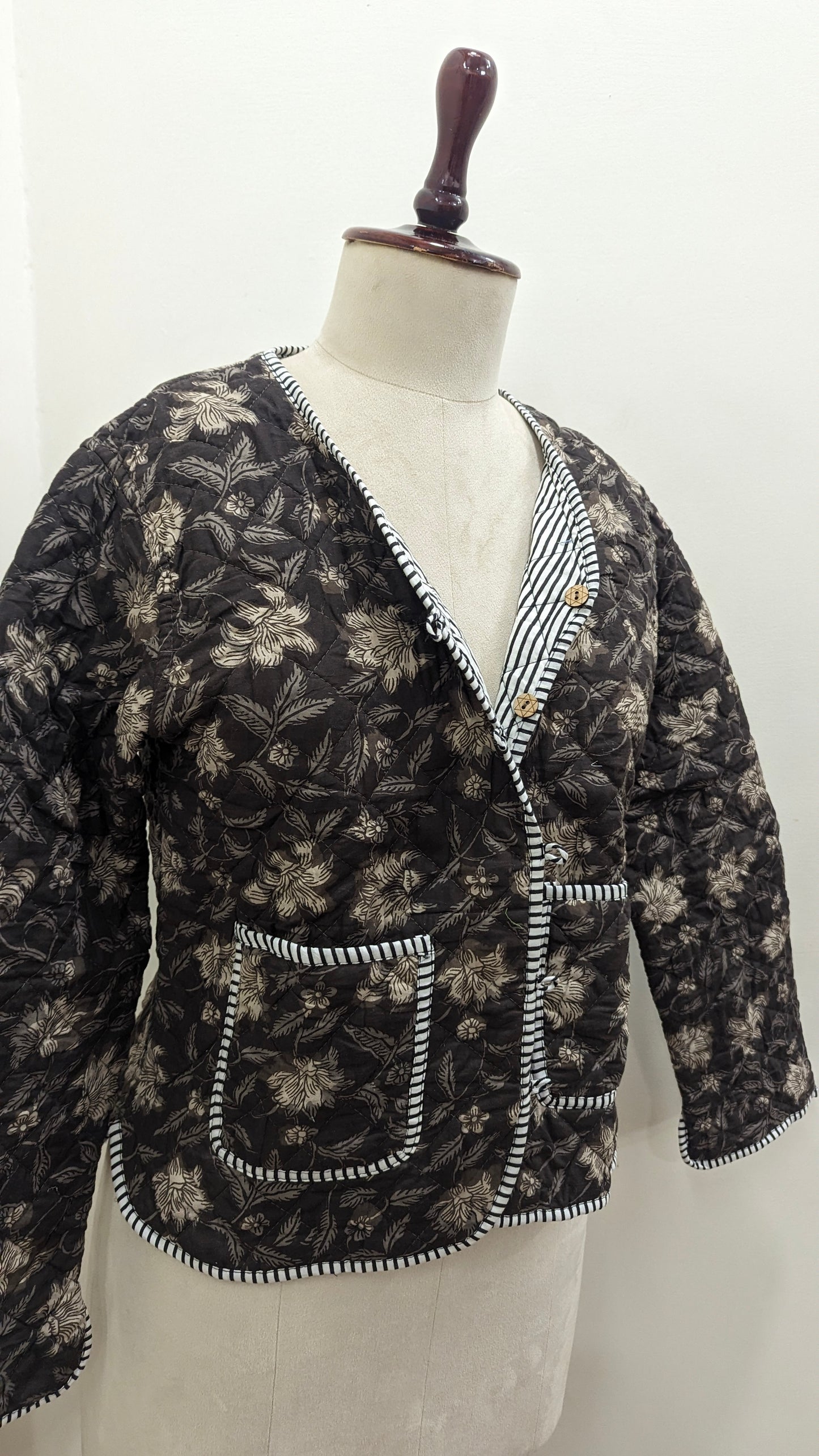 Modern Heirloom Block Print Quilted Jacket