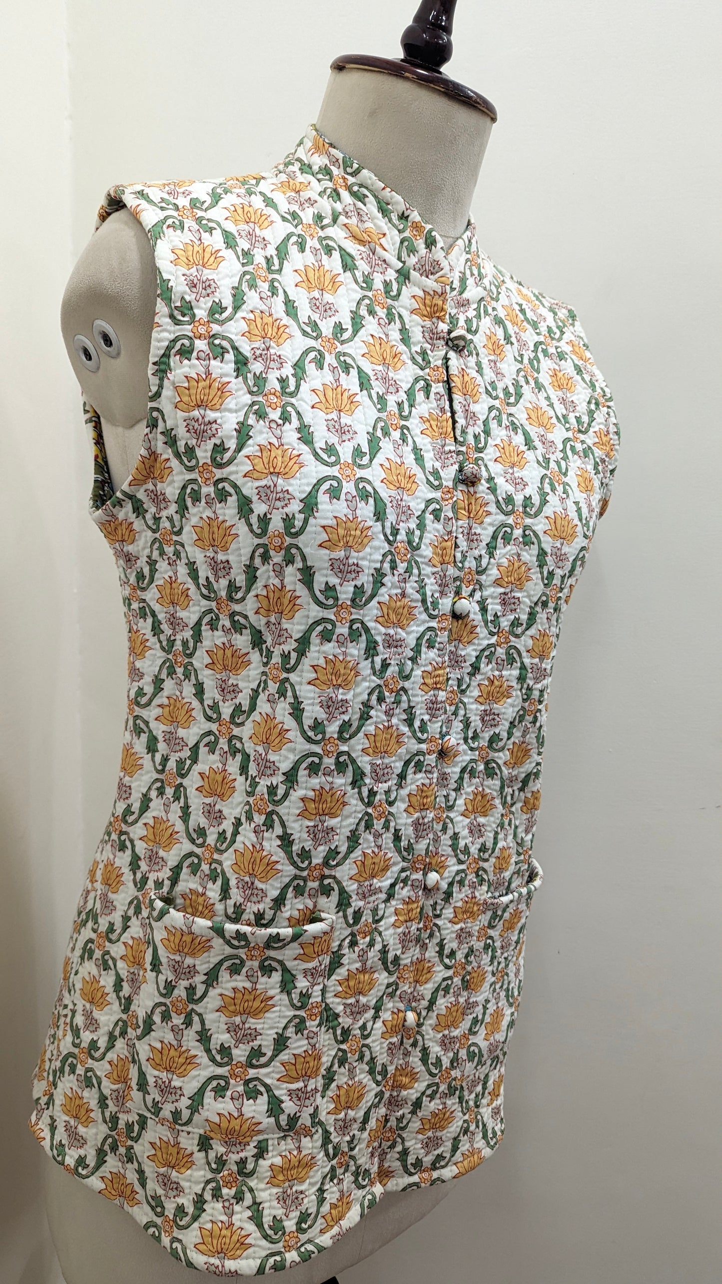 Reversible Cotton Quilted Ethnic Jacket