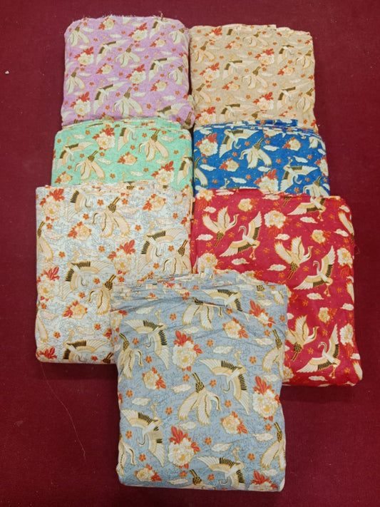 Floral Screen Printed Cotton Fabric