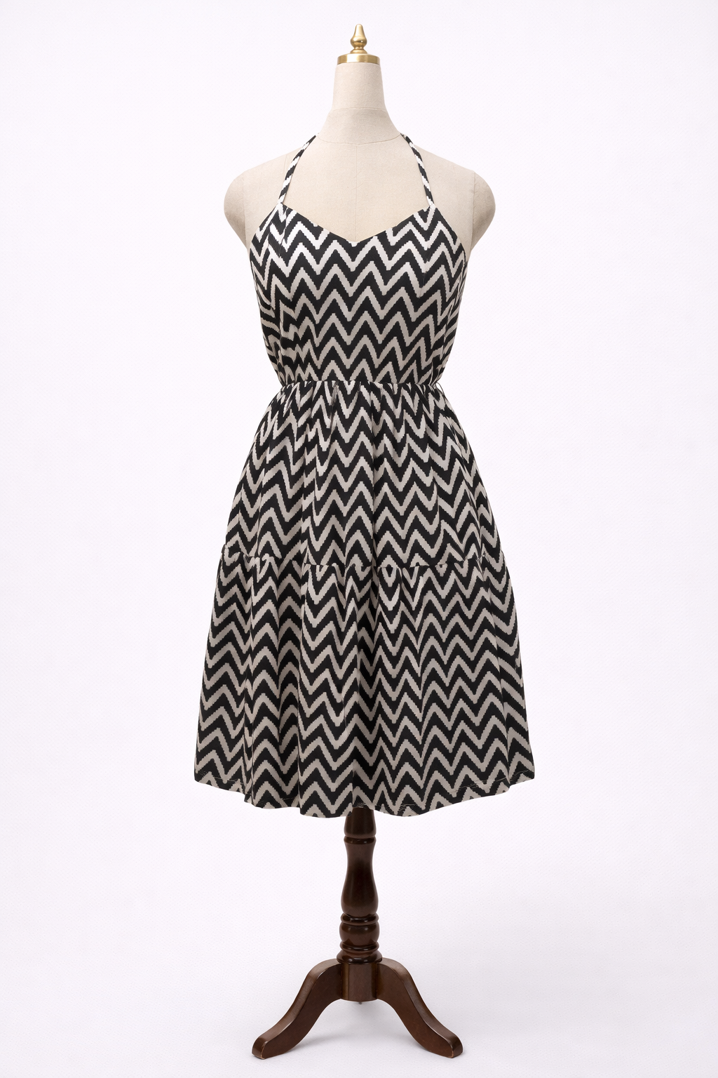 White Halter Midi Dress