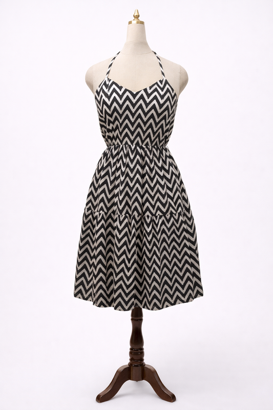 White Halter Midi Dress