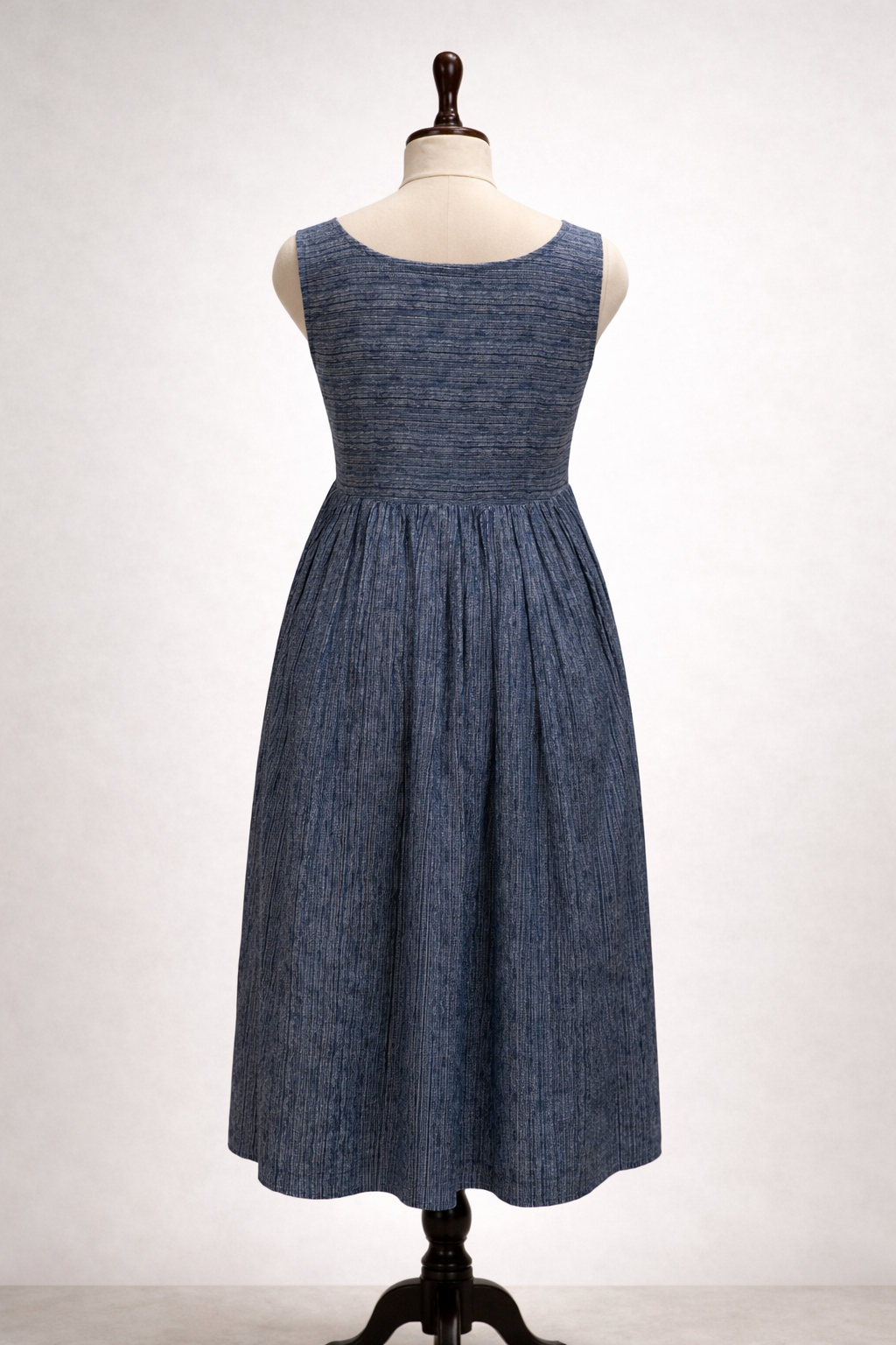 Indigo Dyed Cotton Long Dress