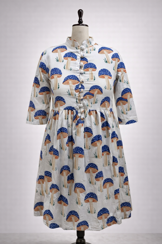 White Corton Motif Midi Dress