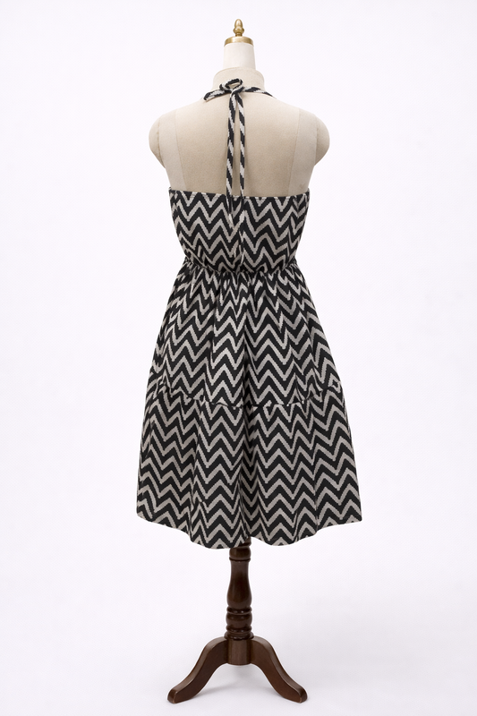 White Halter Midi Dress